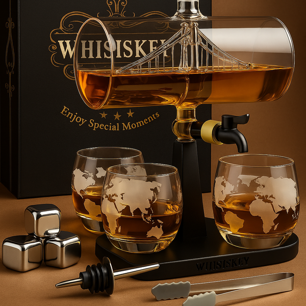 The Captain's Table Ship Decanter & Whiskey Set